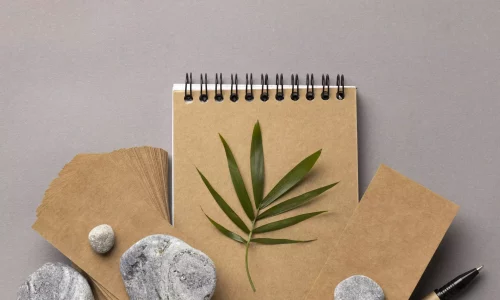 composition-with-stationery-elements-gray